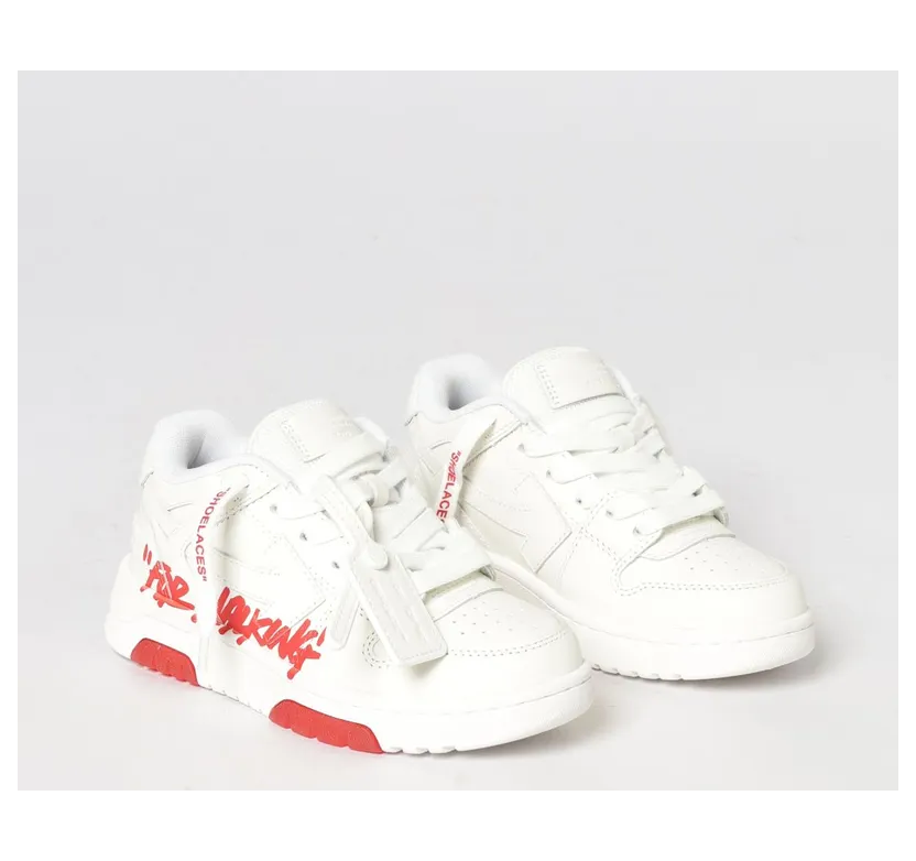 Off-White Out Of Office “For Walking” Leather Sneakers White (B011S6L0020125)