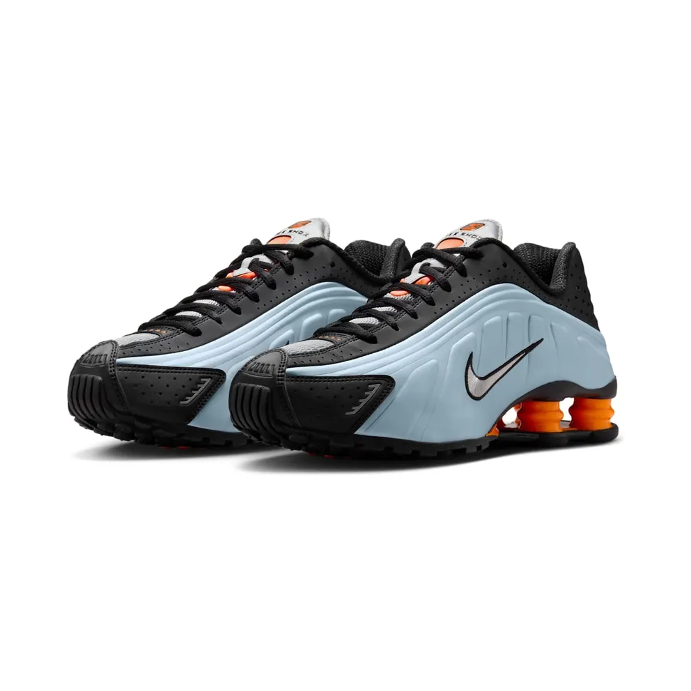 Nike Shox R4 Blue Tint Total Orange Black Metallic Silver (AR3565-401)