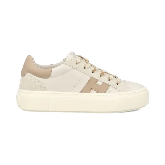 Hogan H705 ‘h’ sneakers met plateauzool – Beige (HXW7050GB00V1N)
