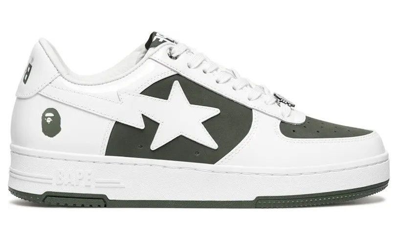 A Bathing Ape Bape Sta Low #6 White Olive Drab (1K80-191-306-OLD)