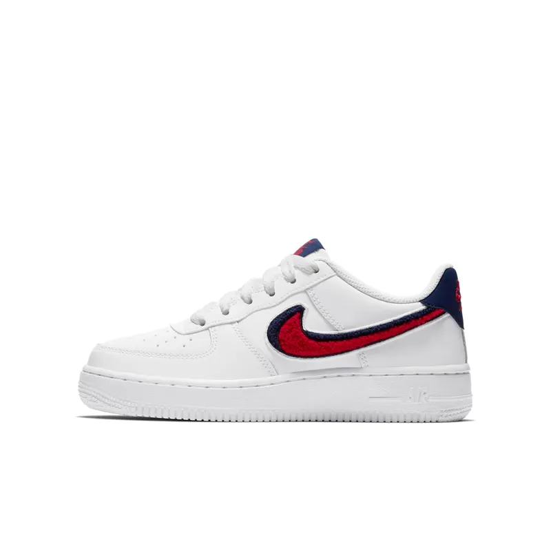 Nike Air Force 1 Low 3D Chenille Swoosh USA (GS) White/University Red-Blue Void (AO3620-101)