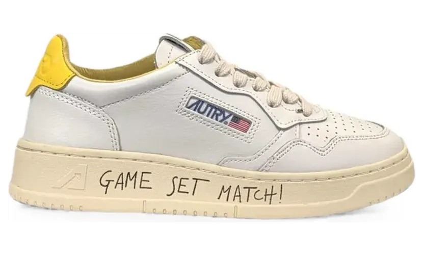 Autry Medalist perforated leather “White” (AULWML07)