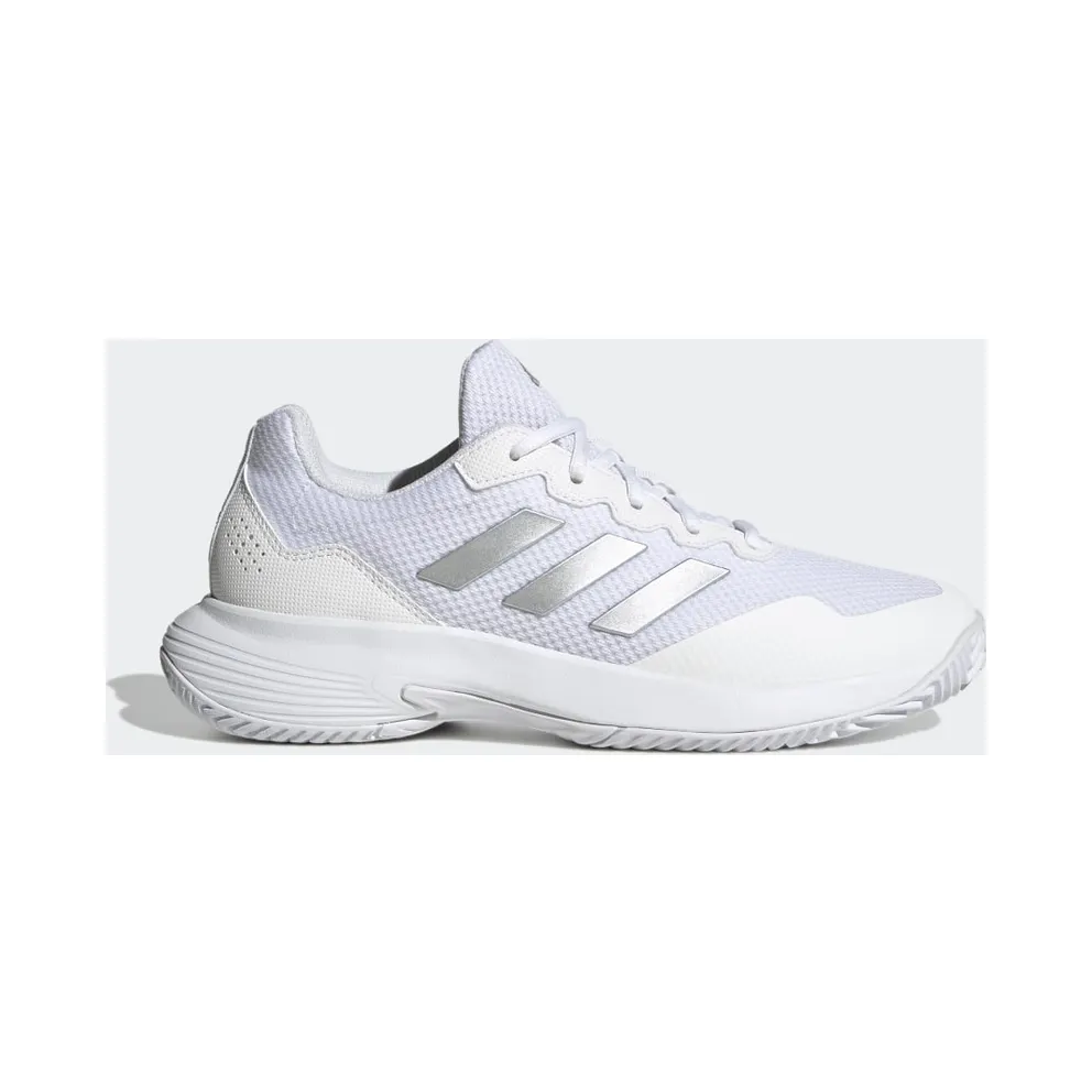 adidas Gamecourt 2.0 Tennis Shoes Cloud White / Silver Metallic / Cloud White (HQ8476)