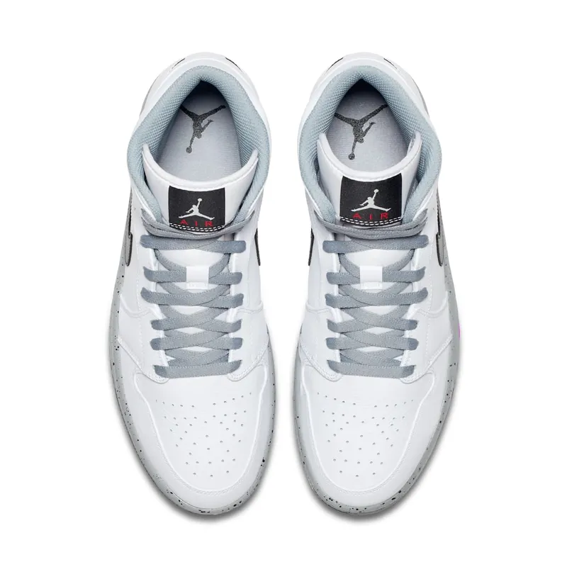 Jordan 1 Mid White Cement White/Black-Wolf Grey (554724-115)