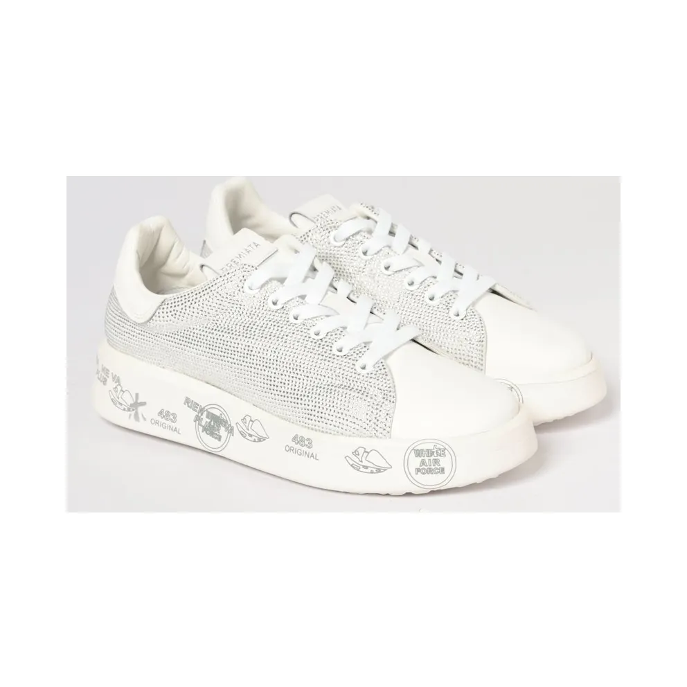 Premiata Belle Leather with Rhinestones Yellow Cream (BELLE8158)