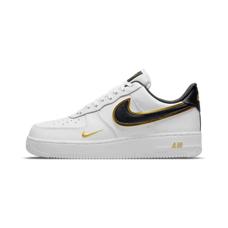 Nike Air Force 1 07 LV8 Double Swoosh “White / Metallic Gold / Black” (DA8481-100)