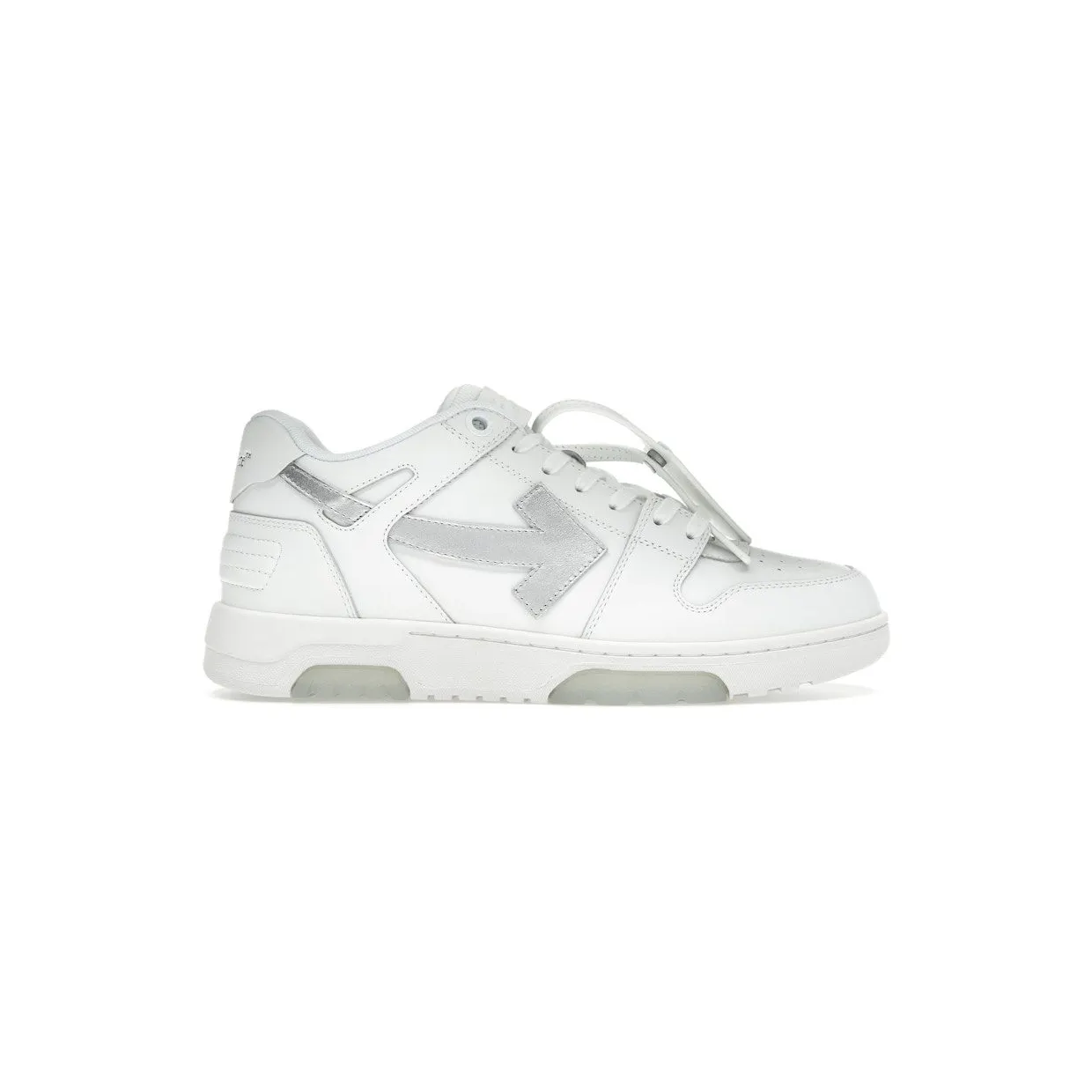 OFF-WHITE Out Of Office OOO Low Tops White Silver (OMIA189F23LEA0090172)