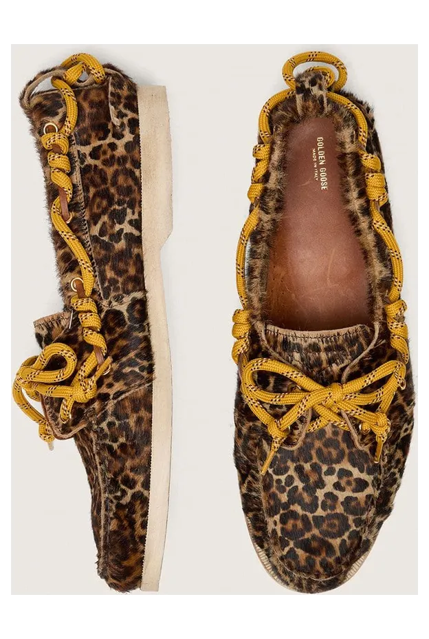 Golden Goose Cruise Loafer In Leopard-Print Pony Skin (GWF00883.F008319.81487) (5)