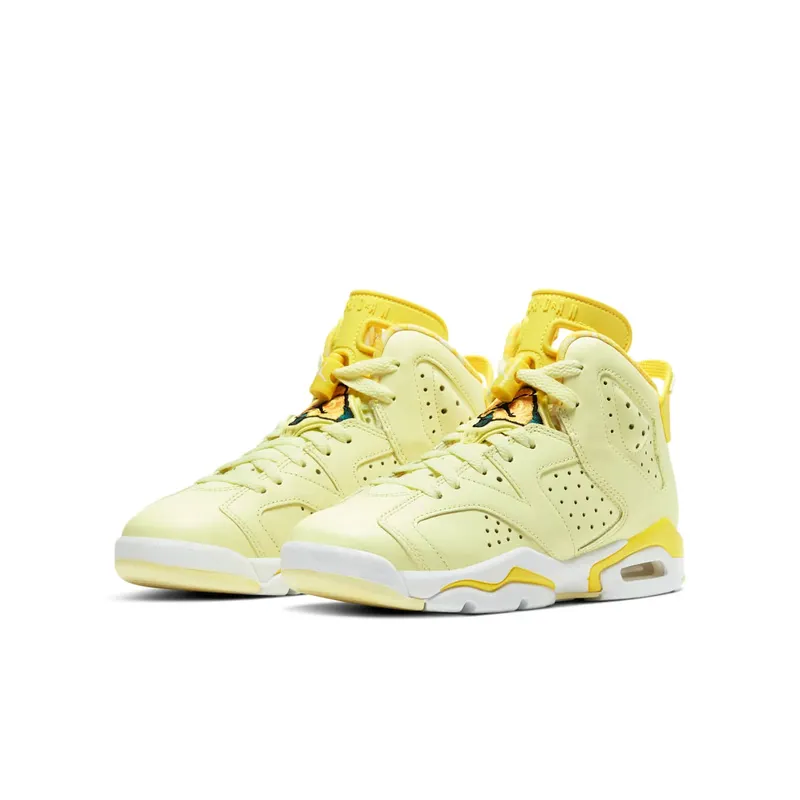 Jordan 6 Retro Dynamic Yellow Floral (GS) Citron Tint/Dynamic Yellow-Black-White (543390-800)
