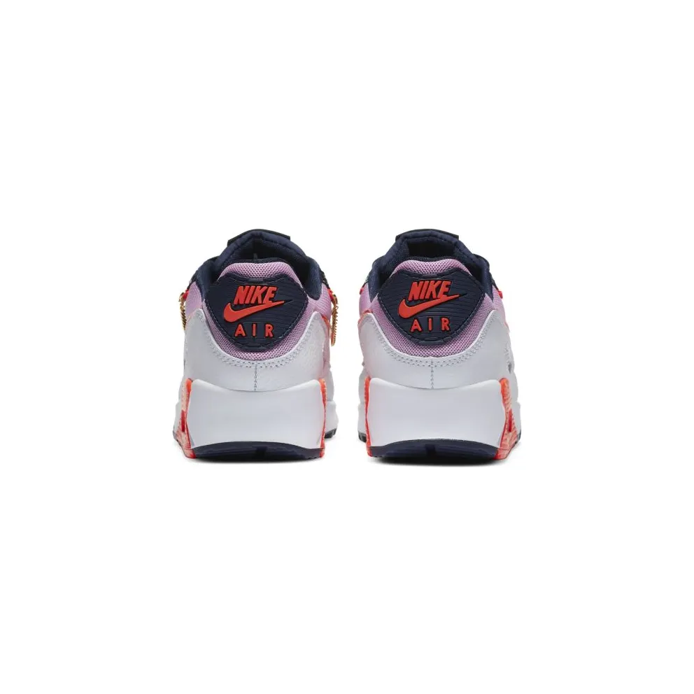 Nike Air Max 90 Cuban Link Obsidian Pink (W) White/Obsidian-Beyond Pink-Bright Crimson (CZ8099-100)