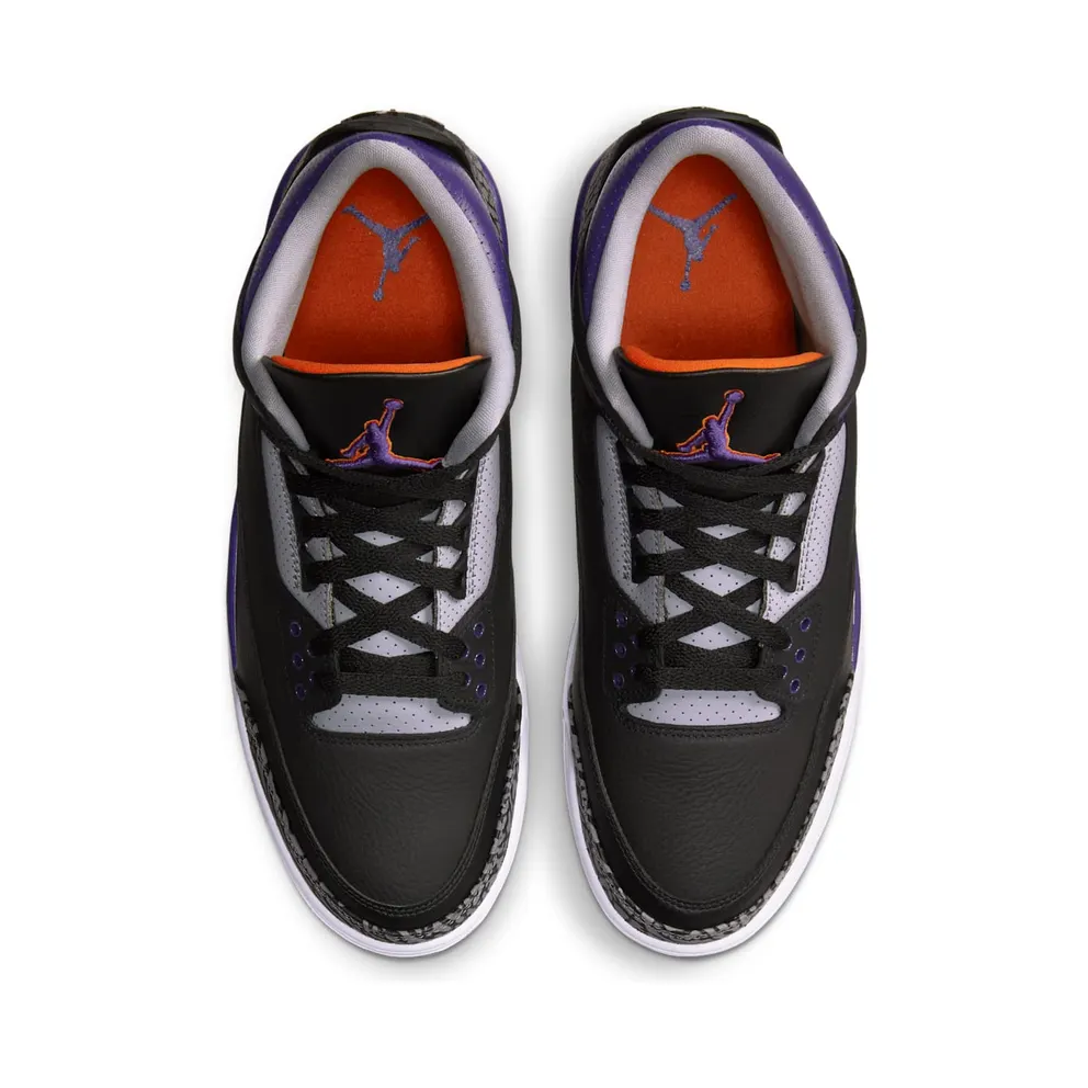 Jordan 3 Retro Black Court Purple Black/Cement Grey-White-Court Purple (CT8532-050)