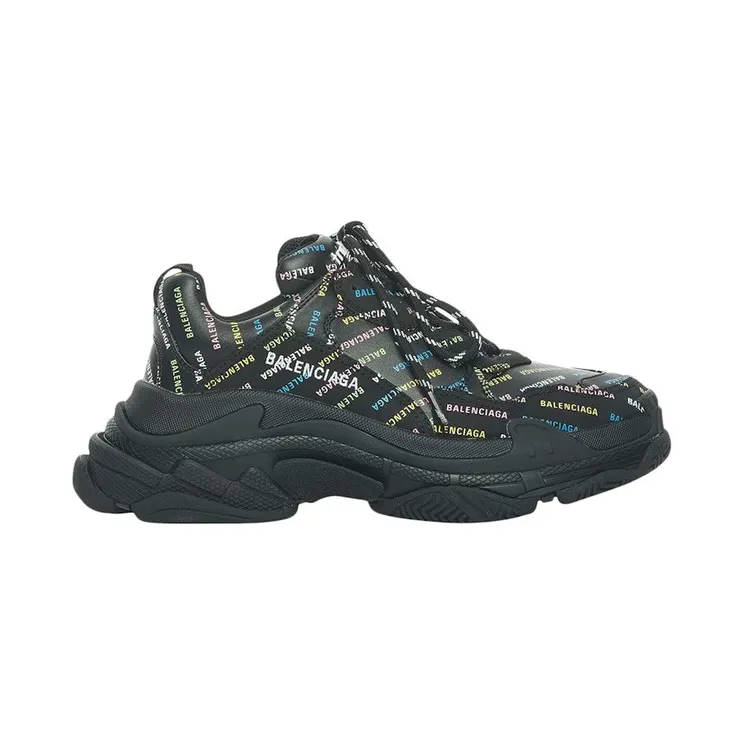 Balenciaga Triple S AllOver Logo Black Multicolor (536737W2FA81083)