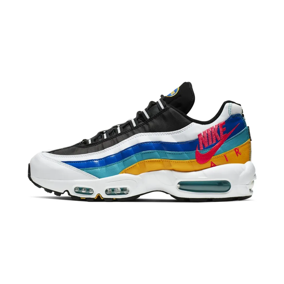 Nike Air Max 95 Windbreaker White/Red Orbit-University Gold-Teal Nebula-Game Royal-Reflect Silver (AJ2018-123)