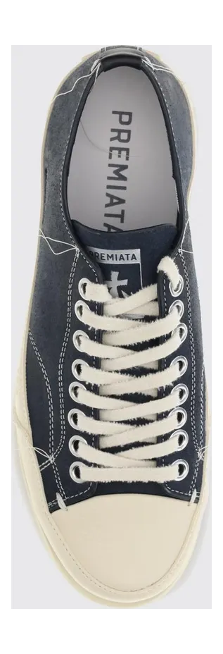 Premiata Vince Calf Leather Low-Top Sneakers with Rubber Toe Blue (VINCE015NAVY) (3)