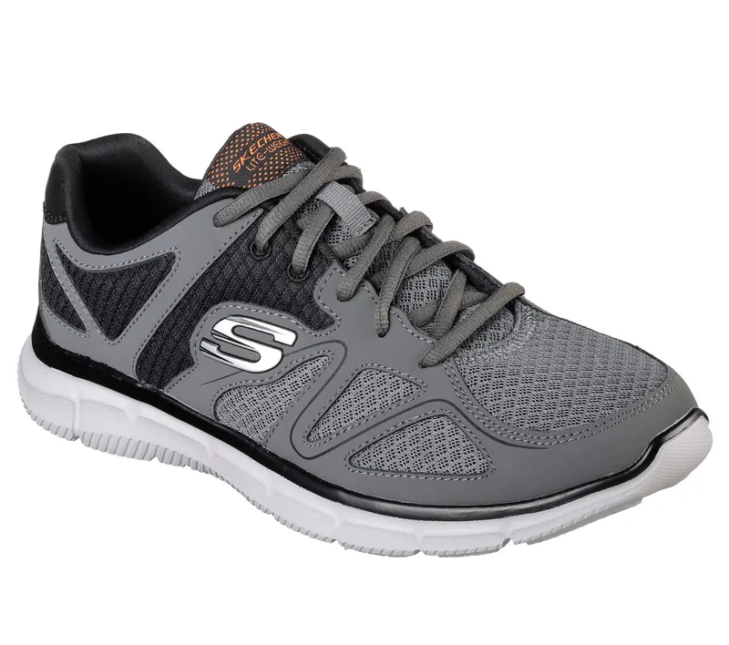 Skechers Satisfaction – Flash Point – Houtskool / Orange – “Grey” (58350 CCOR)