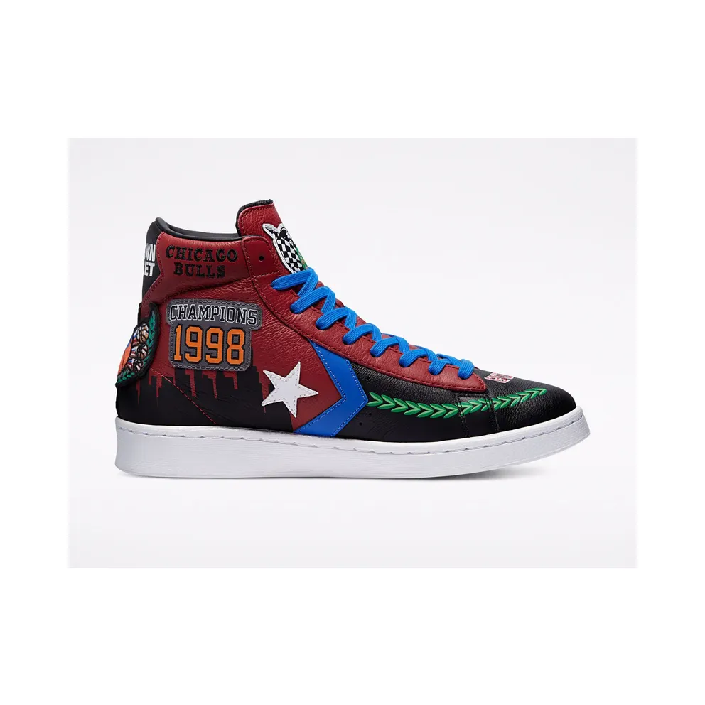 Converse Burgundy Chinatown Market Edition Bulls Pro Leather Hi Sneakers (171241C)