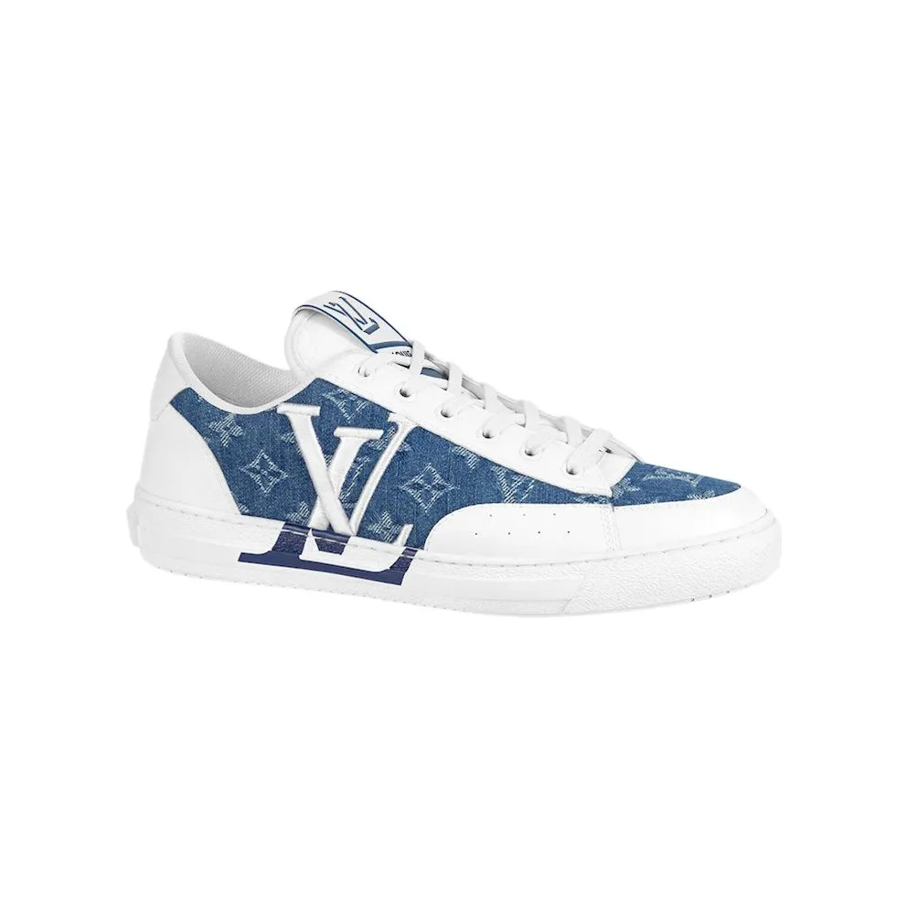 Louis Vuitton Charlie Trainers Monogram Denim White Blue (1AA47Y)