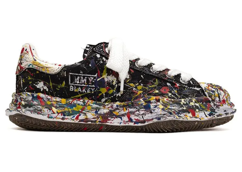 Maison Mihara Yasuhiro Blakey OG Sole Canvas Low Sputtering Paint Black White (A14FW738-BLK)