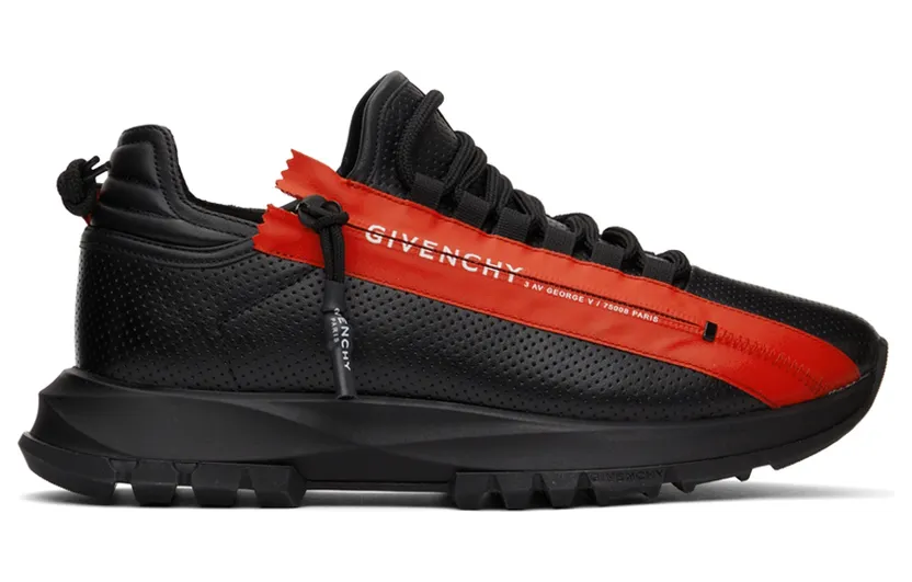 Givenchy Black & Red Spectre Zip Sneakers (BH003MH14R)
