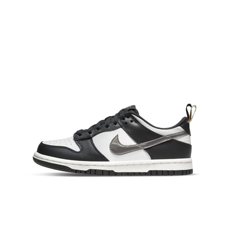 Nike Dunk Low Black White Metallic (GS) (DH9764-001)