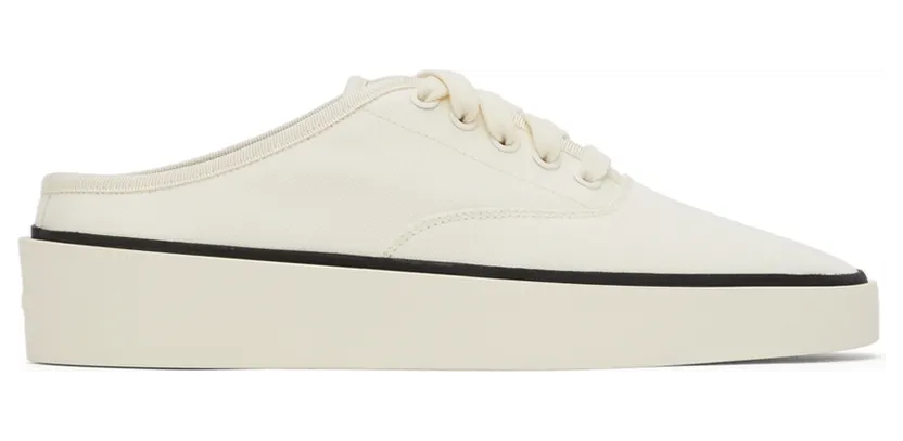 Fear of God White Canvas 101 Backless Sneakers (FG80-003CNV)