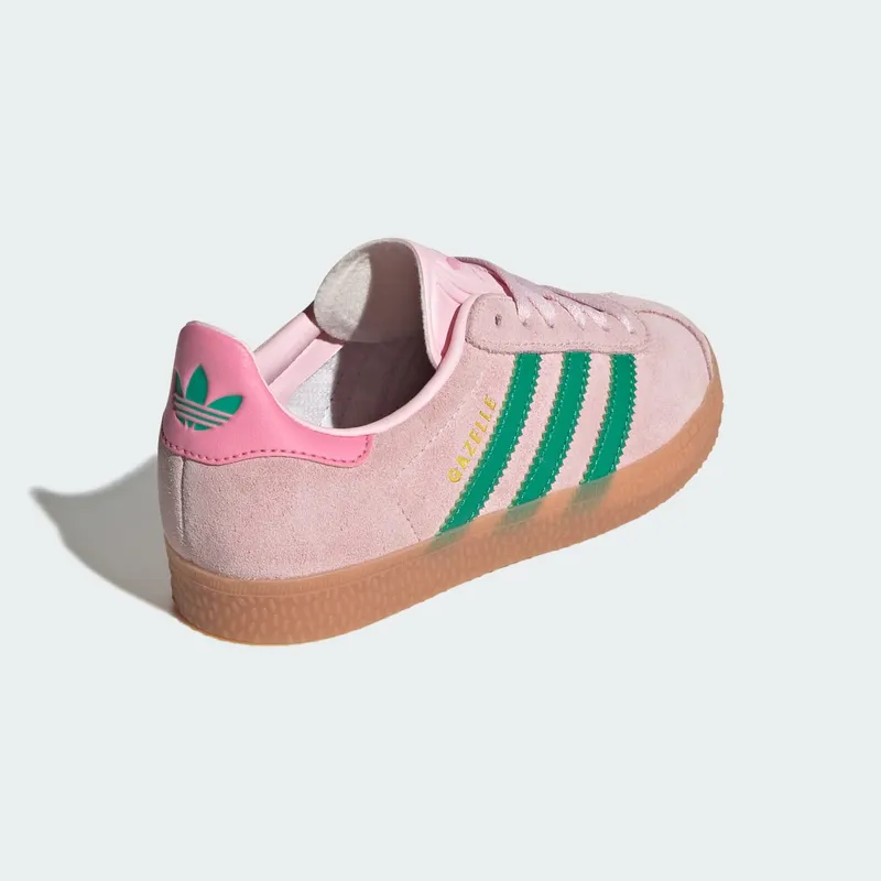 Adidas Gazelle Shoes Kids Clear Pink / Court Green / Bliss Pink (JP7133)