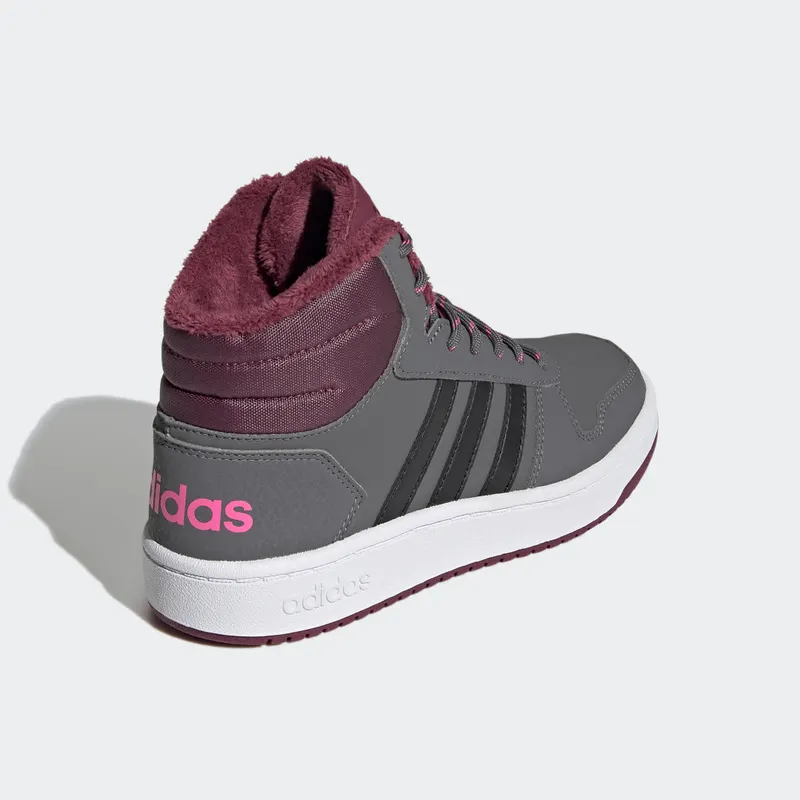 adidas Hoops 2.0 Mid Grey Five / Core Black / Screaming Pink (GZ7796)