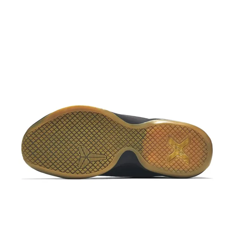 Nike Kobe 10 Mid EXT Black Metallic Gold Black/Black-Gum Light Brown (802366-002)