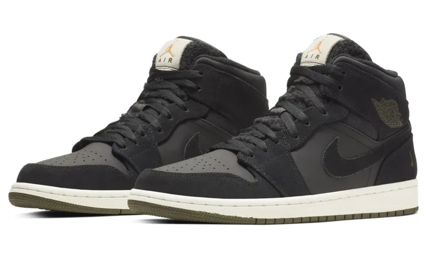 Jordan 1 Mid Black Olive Canvas