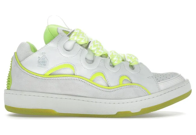 Lanvin Curb Sneaker White Fluo Yellow (FM-SKRK11-DRAP-P23)