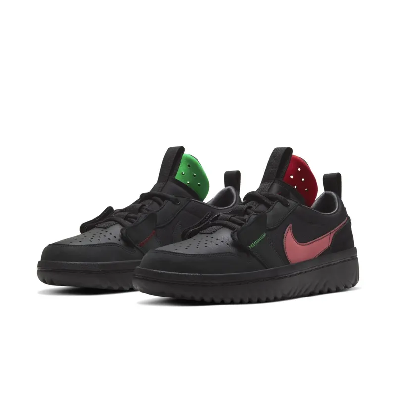 Jordan 1 Low React Fearless Ghetto Gastro Black/Team Red (CT6416-001)