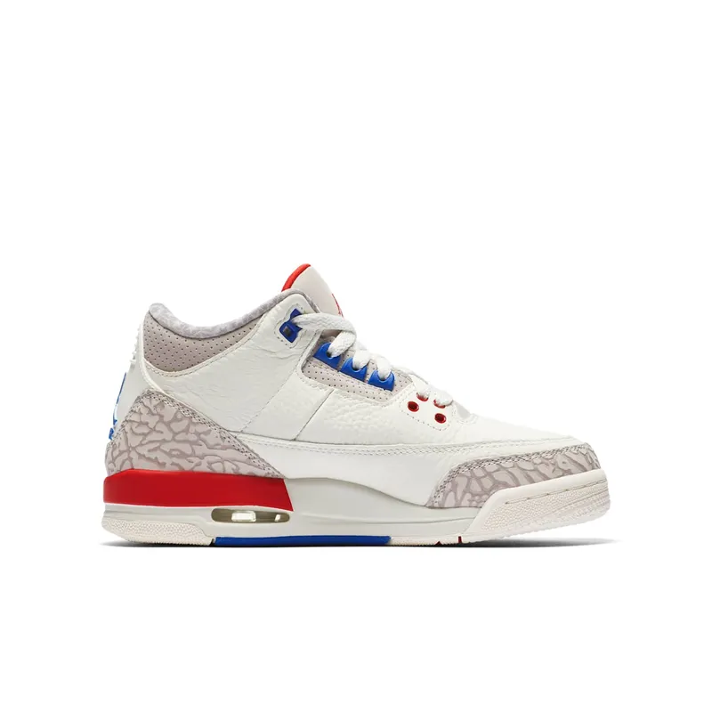 Jordan 3 Retro International Flight (GS) Sail/Sport Royal-Light Bone-Fire Red (398614-140)