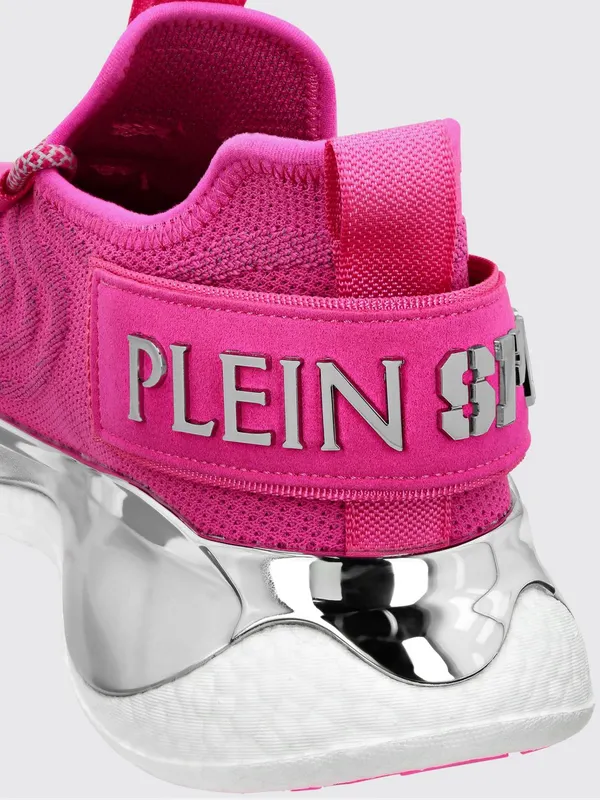 Plein Sport Runner Low-Top Sneakers in Viscose Jersey with Serrated Sole Fuchsia (SADSUSC0525STE003N87) (2)