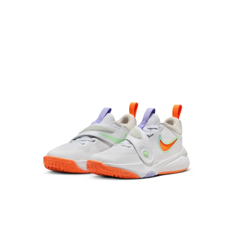 Nike Team Hustle D 11 White Vapor Green Purple Pulse Total Orange (DV8994-103)