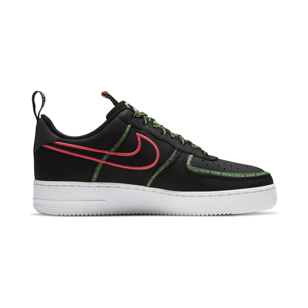 Nike Air Force 1 ’07 Worldwide Black/Flash Crimson/Green Strike (CK7213-001)
