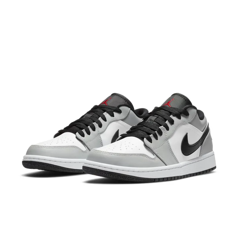 Jordan 1 Low Light Smoke Grey Light Solar Flare Heather/White-Black-Gym Red (553558-030)