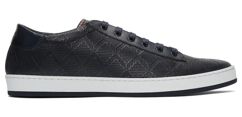 Paul Smith Navy Leather Geo Hassler Sneakers (M1S-HAS35-GPAR-49)