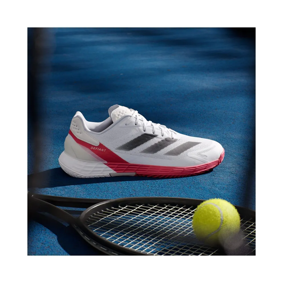Adidas Defiant Speed 2 Tennis Shoes Cloud White / Core Black / Pure Ruby (JH6320)