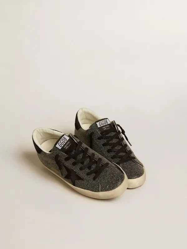 Golden Goose Women’S Super-Star In Black Swarovski Crystals With Black Suede Star (GWF00101.F005170.90100) (2)