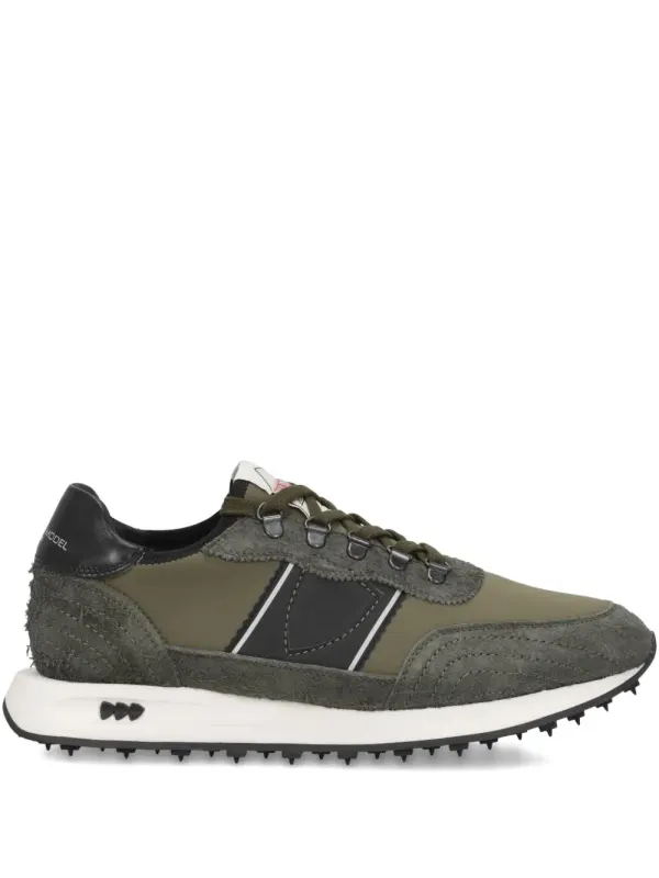 Philippe Model Paris Suède leren low-top with vlakken – Green (TILUXX01)
