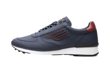 Bally Galaxy rubberized leather trainer “Navy/Red” | GOLDY-M