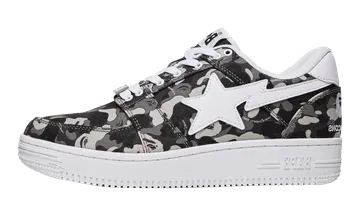 Bape Comme des Garçons x Bapesta Low “White Camo” | BPCDG191-WHT