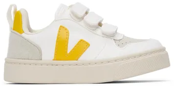 VEJA Baby White & Yellow Vegan V-10 Velcro Sneakers (CV0702549)