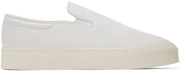 The Row White Leather Dean Slip-On Sneakers (F2008-N60)