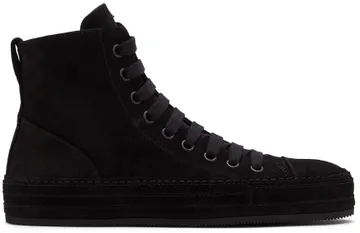 Ann Demeulemeester Black Suede Raven Sneakers (2201-M-N01-375-099)