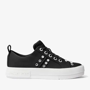 Michael Kors MK Evy Astor Stud Leather Trainers – Black (43S3EYFS1L-0001)