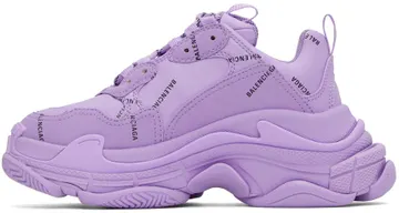 Balenciaga Purple Triple S Allover Logo Sneakers (524039 W2FA1)