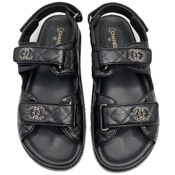 Chanel Quilted Dad Sandal Black Leather (G35927 X56140 94305)