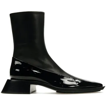 Mugler H&M Ankle Boots Black Leather (103)