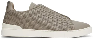 Ermenegildo Zegna Taupe Pelletessuta Triple Stitch OYY GREY (LHSPT-A4665X)